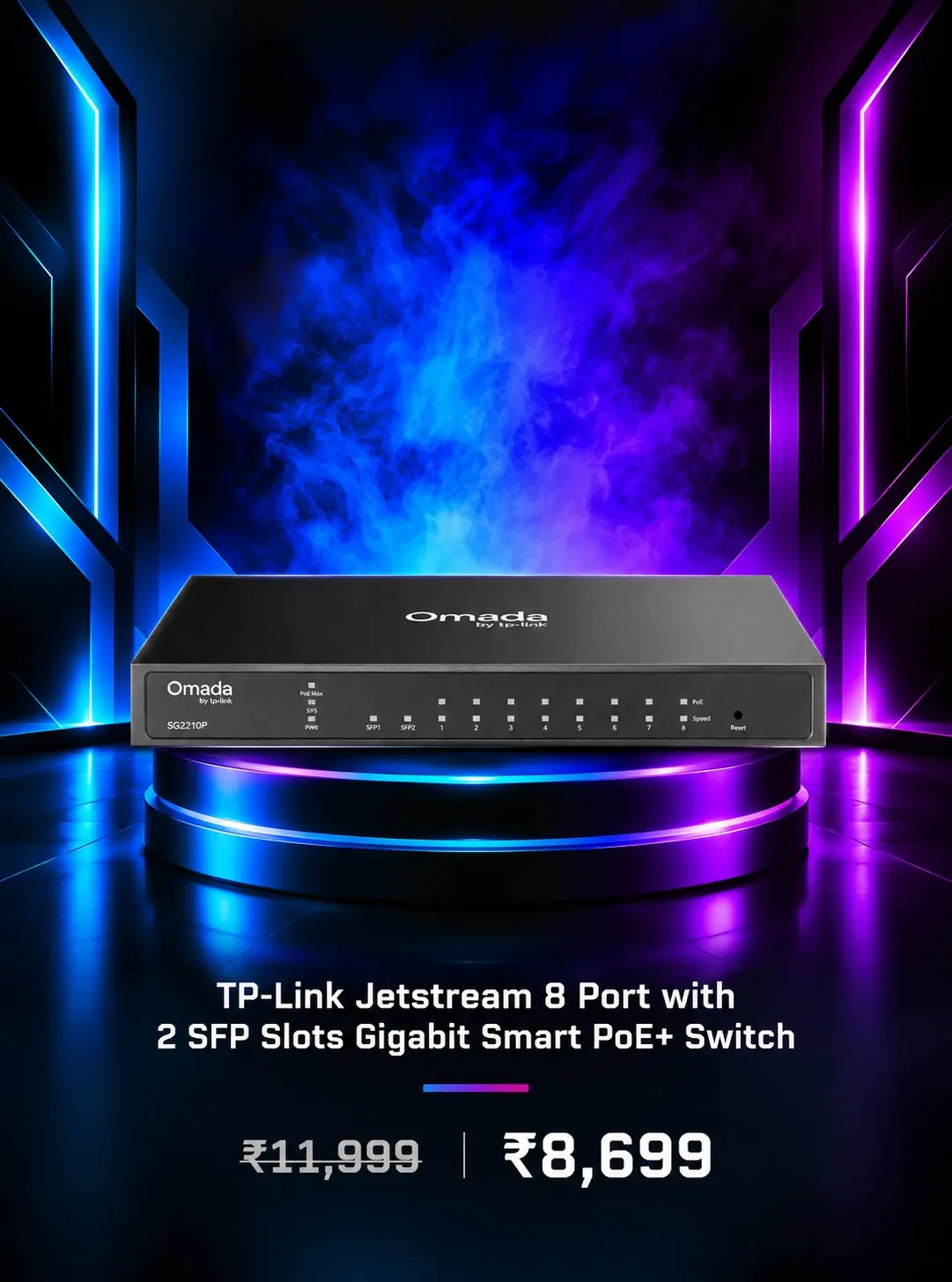 TP-Link Omada LS108GP 8 Port Gigabit Ethernet Desktop Switch