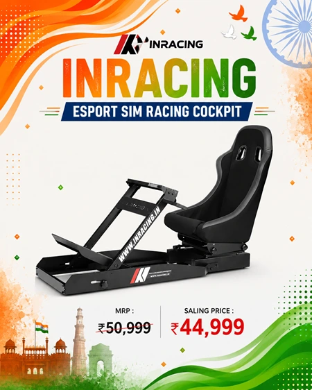 INRacing Esport Sim Racing Black Simulator Cockpit