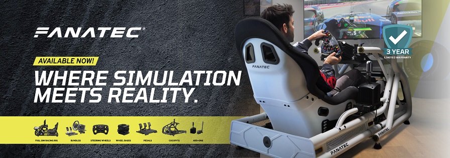 Fanatec sim racing wheels, pedals and racing hardware