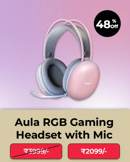 Aula S505P RGB Wired Pink Gaming Headset With Adjustable Mic