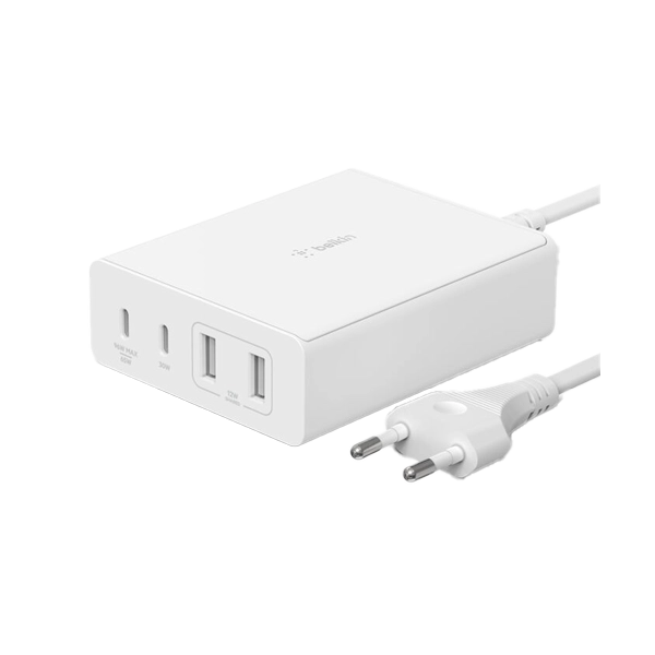 Belkin 108W 4-Port USB-C GAN Wall White Charger