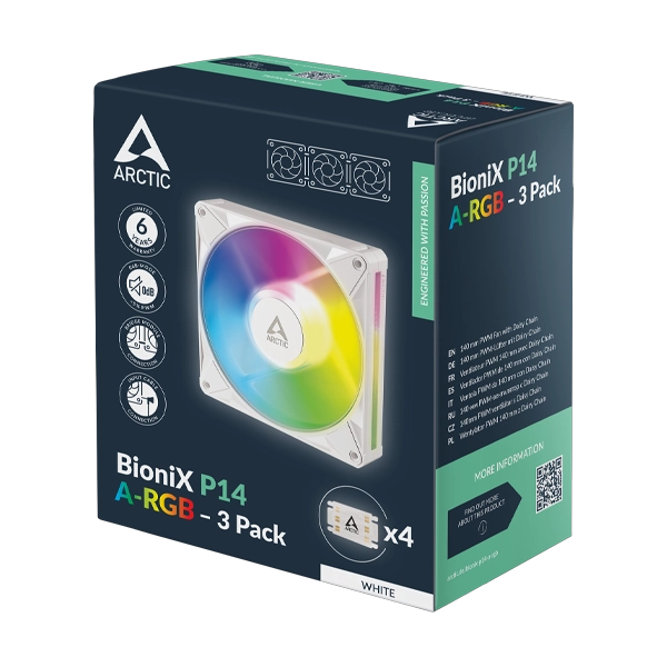 Arctic BioniX P14 A-RGB White 3-Pack Case Fan image 5