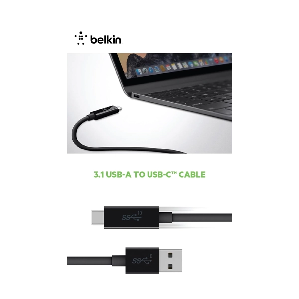 Belkin USB C to USB-A 3.1 Super SpeedType C Cable image 3