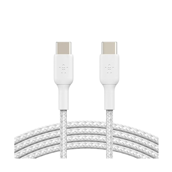 Belkin 60W Braided USB-Type-C White Charging and Data Cable