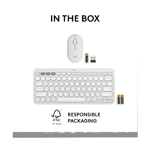 Logitech Pebble 2 Wireless White Keyboard And Mouse Combo image 5