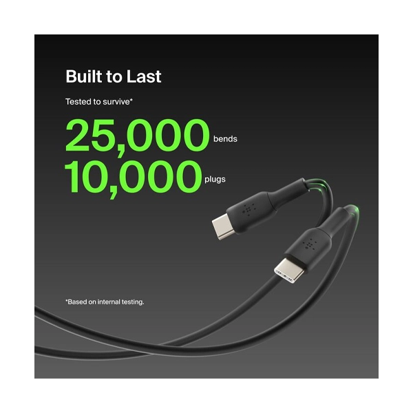 Belkin CAB003bt1MBK USB Type-C to C 60W Fast Charging Cable image 3