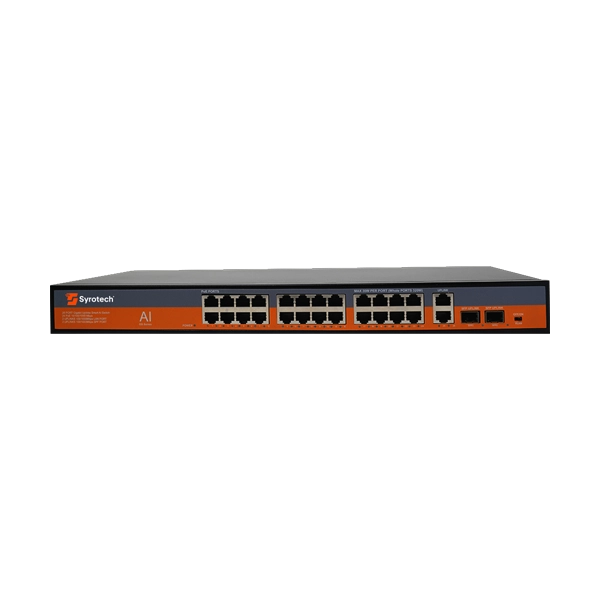 Syrotech SY-2400P-2T-2S-400W Unmanaged 24-Port Gigabit PoE Switch