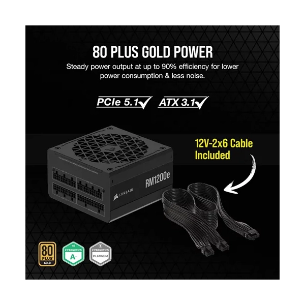 Corsair RM1200E ATX 3.1 80 Pluse Gold Fully Modular SMPS image 2