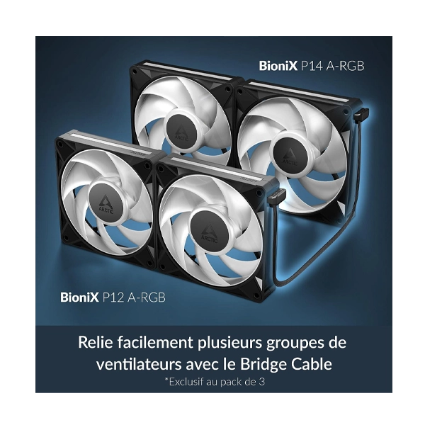 Arctic Bionix P14 A-RGB Black 3- Pack Case Fan image 5