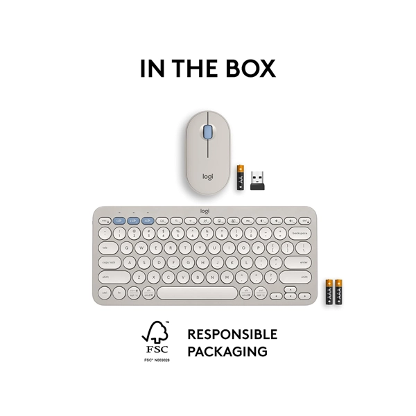 Logitech Pebble 2 Wireless Sand Keyboard and Mouse Combo image 5
