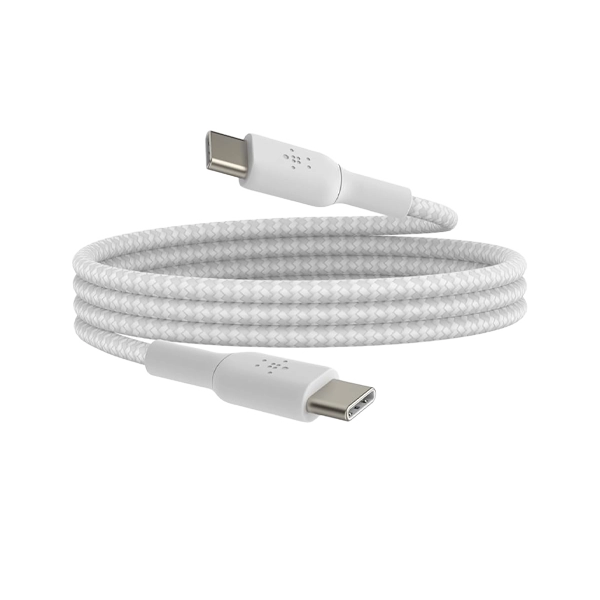 Belkin 60W Braided USB-Type-C White Charging and Data Cable image 2
