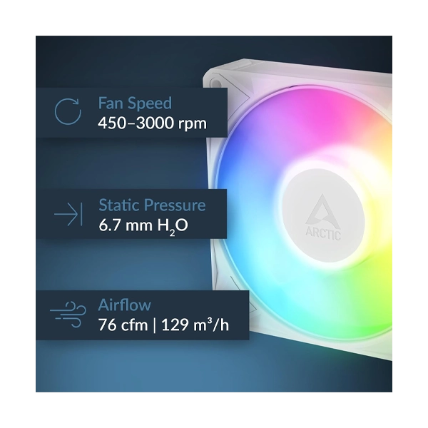 Arctic BioniX P12 A-RGB White 3-Pack Case Fan image 3