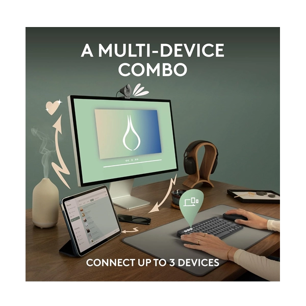 Logitech Pebble 2 Wireless Sand Keyboard and Mouse Combo image 3