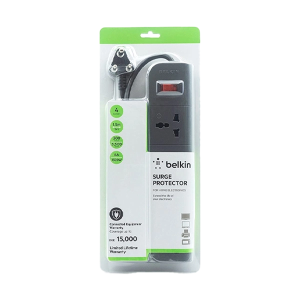 Belkin 4-Socket 5Ft Heavy Duty Cable with Surge Protector Extention Board image 3