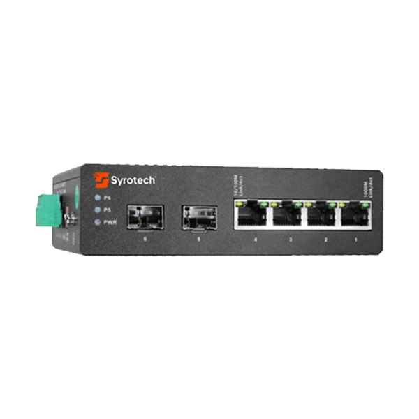 Syrotech SY-4000P-2S-IND UM Industrial Unmanaged 4 PoE Gigabit Switch