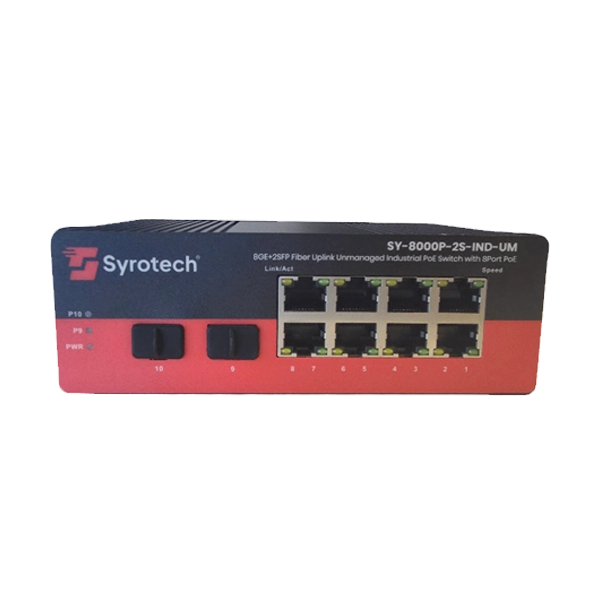 Syrotech SY-8000P-2S-IND UM Industrial Unmanaged 8 PoE Gigabit Switch