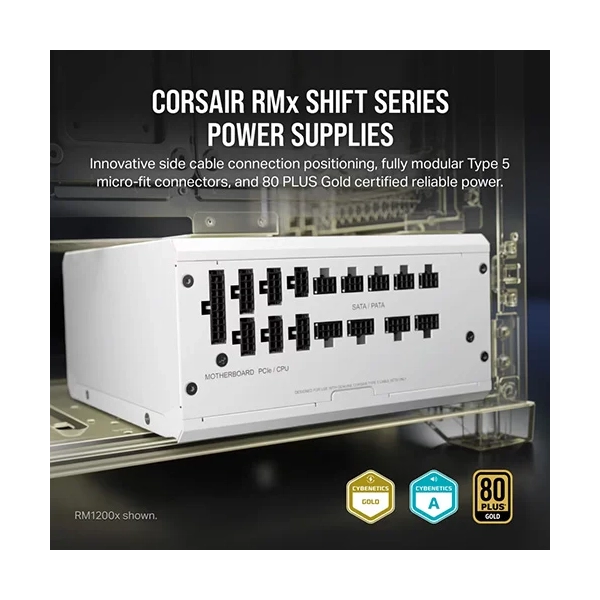 Corsair RM1200x Shift Fully Modular Gold ATX White SMPS image 2