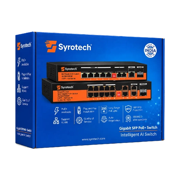 Syrotech SY-4000P-1T-2S-AI Unmanaged Gigabit 4 Port Poe Switch image 2