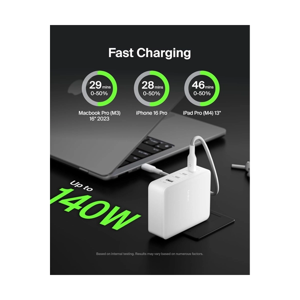Belkin 140W 4-Port USB -C GaN Wall Charger image 2