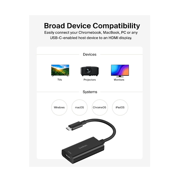 Belkin AVC013btBK Connect USB-C to HDMI 2.1 Adapter image 5