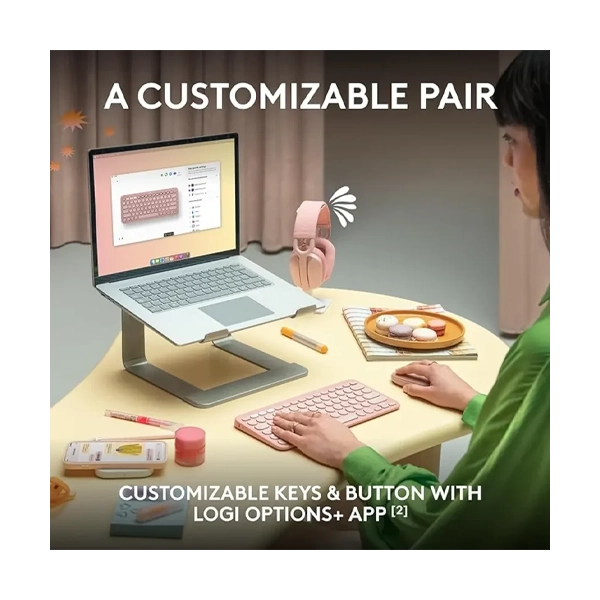 Logitech Pebble 2 Wireless Rose Keyboard and Mouse Combo image 4