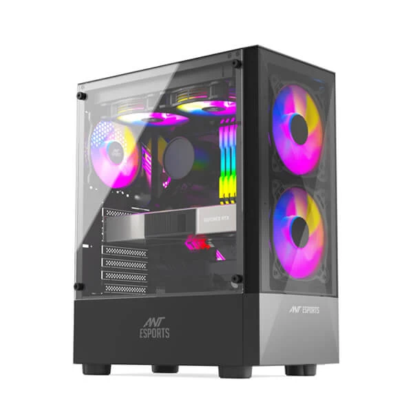 Ant Esports ICE-100 RGB (ATX) Mid Tower Cabinet (ICE-100-BLACK)