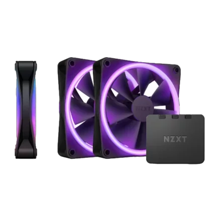 NZXT F120 RGB Duo Black RGB Controller Triple Pack Cabinet Fan