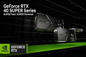 A powerful Nvidia RTX 40 Super series graphics card with fans, perfect for high-performance gaming.