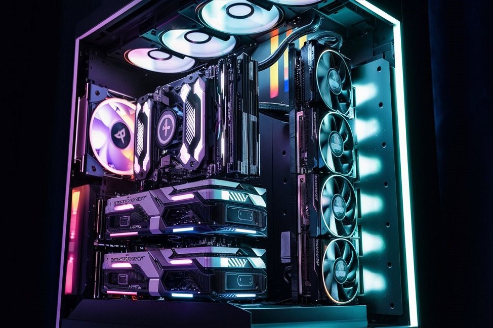 A custom built high-performance workstation computer by The IT Gear for video editing, 3D design, research and more.
