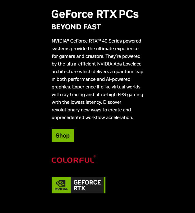 Gefroce RTX PCs
