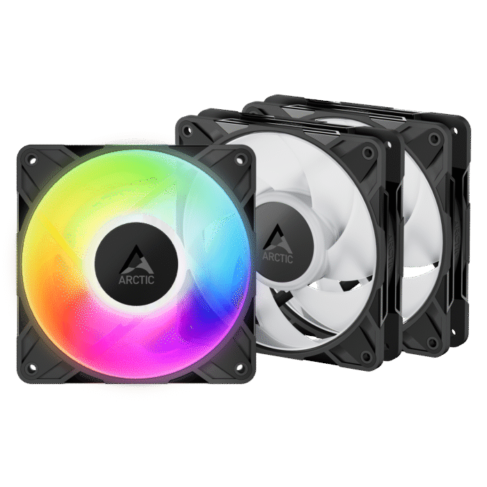 Arctic P12 PRO PWM PST ARGB 120mm Black Case Fan Pack of 3