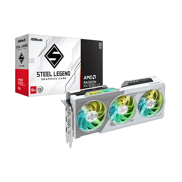 Asrock 16GB RX 9060 XT Steel Legend OC Card Asrock 16GB RX 9060 XT Steel Legend OC Card
