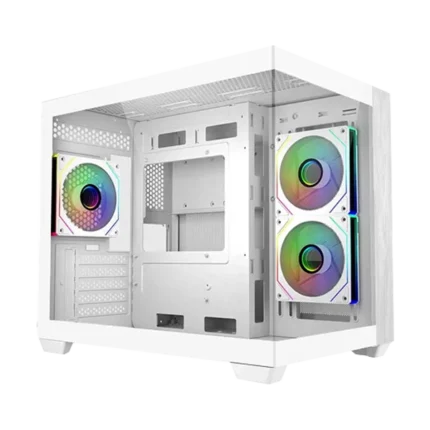 Cooler Master Elite 481 Wood White ARGB Mini Tower Case