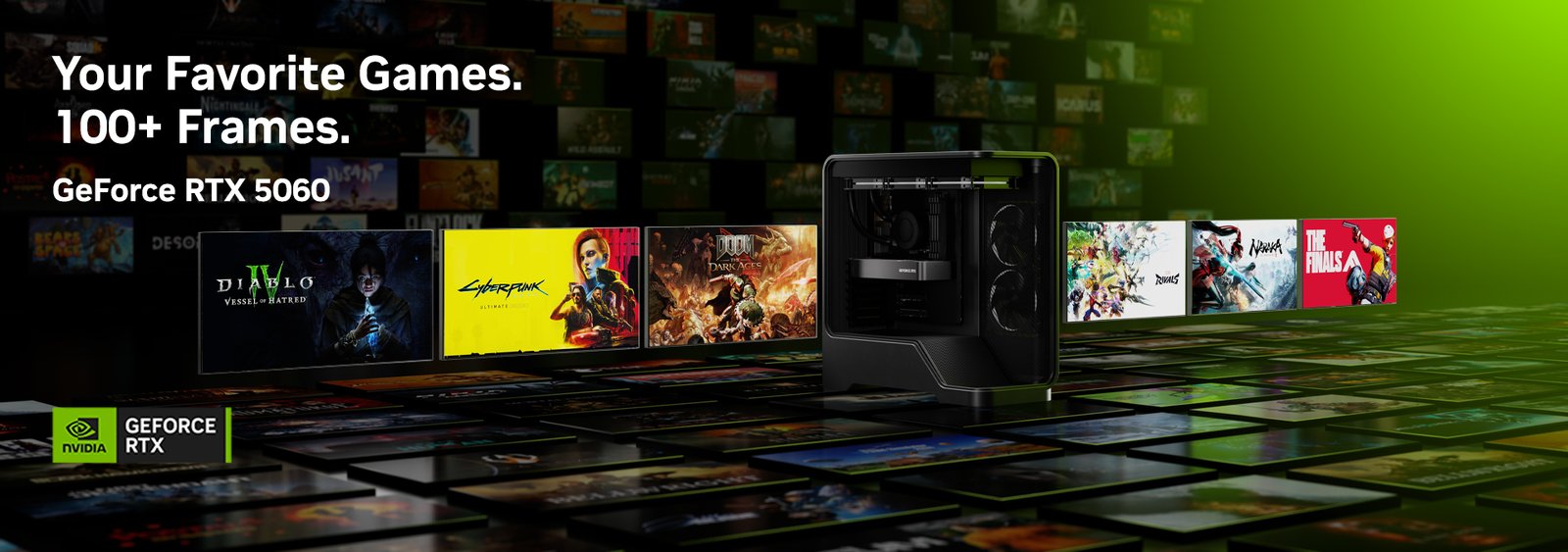 geforce rtx 5060 100 games 100 frames kv landing page