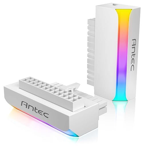 Antec ATX 24-Pin 90 Degree White ARGB Adapter Antec ATX 24-Pin 90 Degree White ARGB Adapter