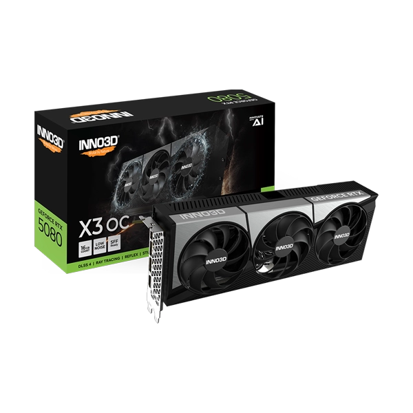 Inno3d Geforce RTX 5080 X3 OC Black 16GB Graphics Card Inno3d Geforce RTX 5080 X3 OC Black 16GB Graphics Card